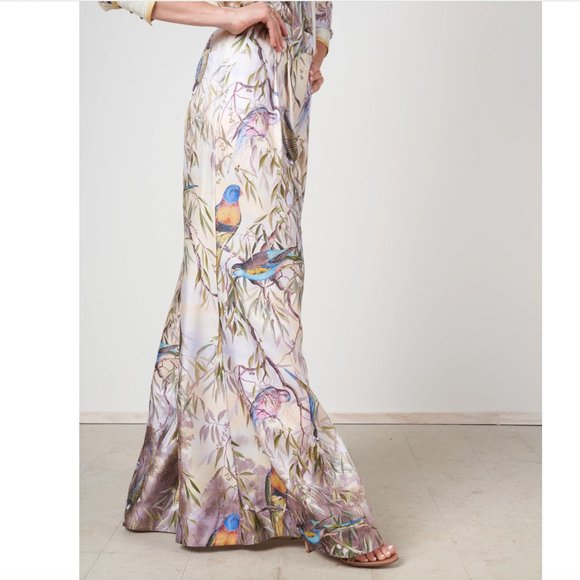 Zimmermann Wide Leg Patterned Trousers Candescent Wide Leg Pant - Parakeets - Picture 11 of 11